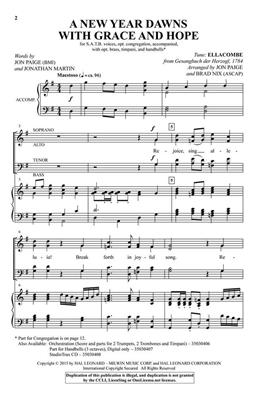 Samuel Sebastian Wesley: A New Year Dawns with Grace and Hope: (Arr. Brad Nix): Gemischter Chor mit Begleitung