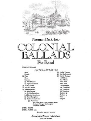 N Dello Joio: Colonial Ballads Bd Full Sc: Blasorchester