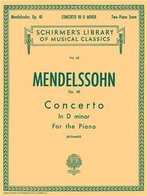 Felix Mendelssohn Bartholdy: Concerto No. 2 in D Minor, Op. 40: Klavier vierhändig