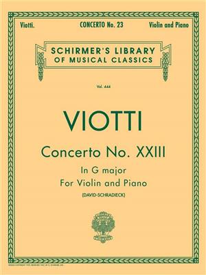 Giovanni Battista Viotti: Concerto No. 23 in G Major: Violine mit Begleitung