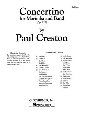 Paul Creston: Concertino Marimba Op21b Score: Blasorchester mit Solo