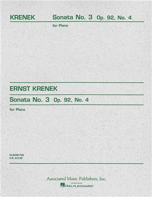 Ernst Krenek: Sonata No. 3, Op. 92: Klavier Solo