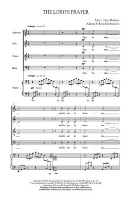 Albert Hay Malotte: The Lord's Prayer: (Arr. Albert Hay Malotte): Gemischter Chor mit Begleitung
