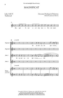 Giovanni Pierluigi da Palestrina: Magnificat: (Arr. Jameson Marvin): Frauenchor A cappella