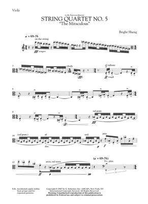 Bright Sheng: String Quartet No. 5 The Miraculous: Streichquartett