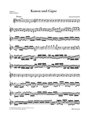 Johann Pachelbel: Canon And Gigue In D - Violin 1 Part: Streichensemble