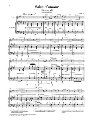 Edward Elgar: Salut D'Amour Op. 12 For Violin and Piano: Violine mit Begleitung