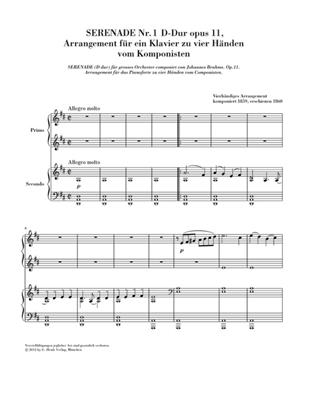 Johannes Brahms: Serenaden und Ouvertüren: Klavier vierhändig