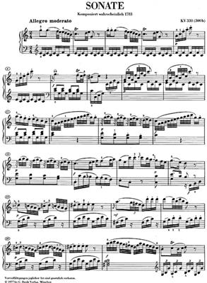 Wolfgang Amadeus Mozart: Piano Sonata In C K.330: Klavier Solo