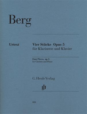 A. Berg: Vier Stucke Klarinette Und Klavier Op 5: Klarinette mit Begleitung