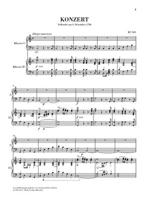 Wolfgang Amadeus Mozart: Piano Concerto In C Major K 503 For Two Pianos: Klavier Duett