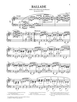 Frédéric Chopin: Ballades: Klavier Solo