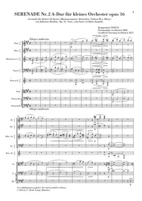 Johannes Brahms: Serenade No. 2 In A Major OP 16: Orchester
