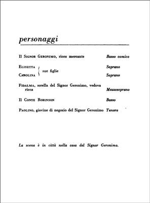 Domenico Cimarosa: Il Matrimonio Segreto: