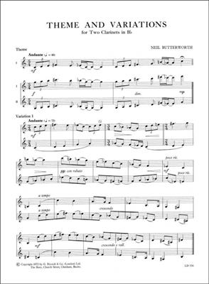 Neil Butterworth: Theme & Variations: Klarinette Duett