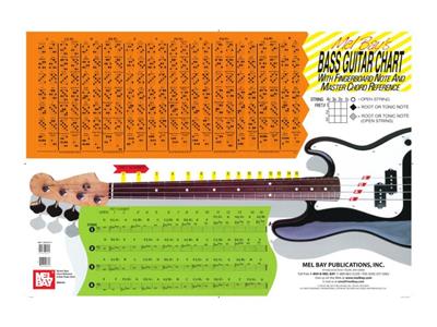 Electric Bass Guitar Wall Chart