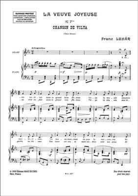 Franz Lehár: Veuve Joyeuse (Vedova Allegra) N 7B: Gesang mit Klavier