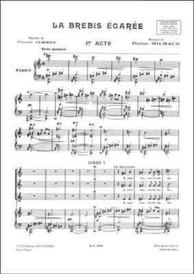 Darius Milhaud: La Brebis Egaree Cht-Piano: Gesang mit Klavier