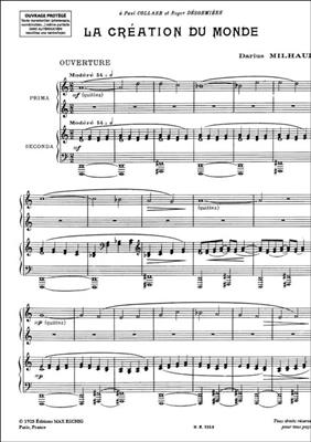 Darius Milhaud: Creation Du Monde 4 Ms: Klavier vierhändig