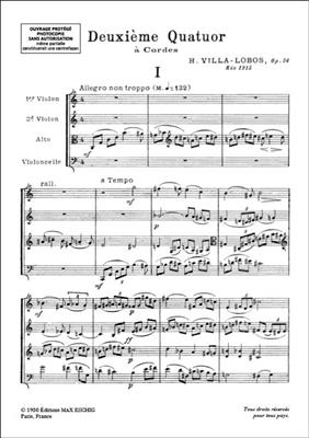 Heitor Villa-Lobos: Villa-Lobos Quatuor N 2 Poche: Streichquartett