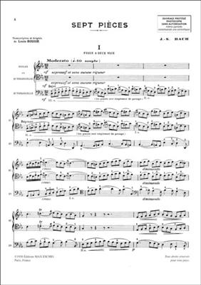 Johann Sebastian Bach: Sept Pieces: Cello Duett