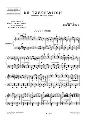 Franz Lehár: Tzarewitch Chant-Piano: Gesang mit Klavier