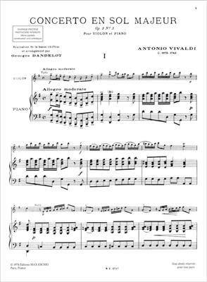 Antonio Vivaldi: Concerto en Sol Majeur Opus 3, N 3: Violine mit Begleitung