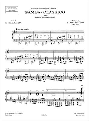 Heitor Villa-Lobos: Villa-Lobos Samba Classico Chant-Piano: Gesang mit Klavier