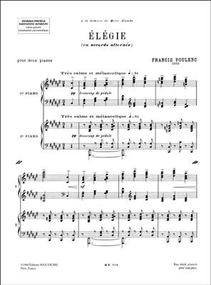 Francis Poulenc: Elegie Pour Deux Pianos: Klavier Duett
