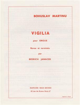 Bohuslav Martinu: Vigilia: Orgel