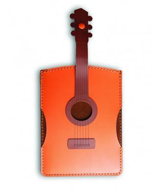 Italian Leather Passport Holder - Acoustic Guitar