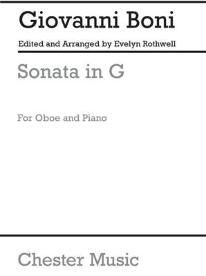 Giovanni Boni: Sonata In G Major: Oboe mit Begleitung