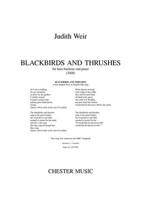 Judith Weir: Blackbirds And Thrushes - Bass-Baritone/Piano: Gesang mit Klavier