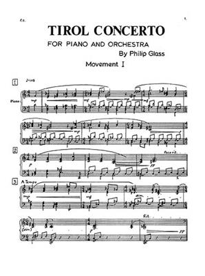 Philip Glass: Tirol Concerto: Klavier Solo