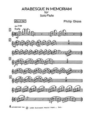 Philip Glass: Arabesque In Memoriam (Solo Flute): Flöte Solo