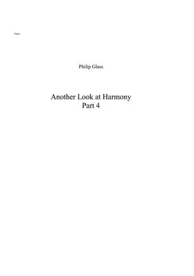 Philip Glass: Another Look at Harmony - Part 4: Gemischter Chor mit Begleitung