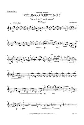 Philip Glass: Violin Concerto No.2: Violine Solo