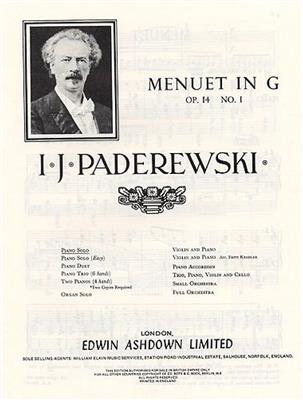 Ignacy Jan Paderewski: Menuet In G Op. 14 No. 1: Klavier Solo