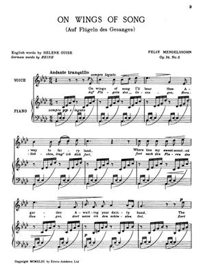 Felix Mendelssohn Bartholdy: On Wings Of Song Op. 34 No. 2: Gesang mit Klavier