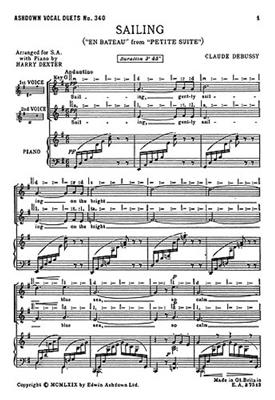Claude Debussy: Sailing: (Arr. Harold Dexter): Frauenchor mit Klavier/Orgel