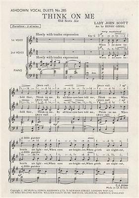 Lady John Scott: Think On Me: Frauenchor mit Klavier/Orgel