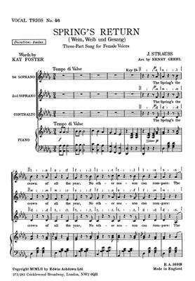 Johann Strauss: Springs Return: Frauenchor mit Begleitung