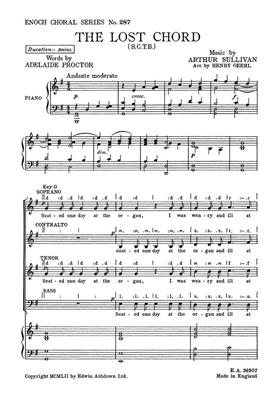 Arthur Seymour Sullivan: The Lost Chord: Gemischter Chor mit Klavier/Orgel