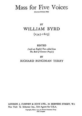 William Byrd: Mass For Five Voices: Gemischter Chor mit Begleitung