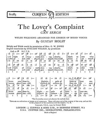 Gustav Holst: The Lovers Complaint: Gemischter Chor mit Begleitung