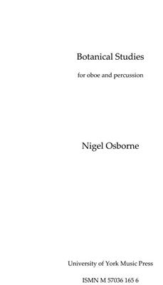 Nigel Osborne: Botanical Studies: Oboe mit Begleitung