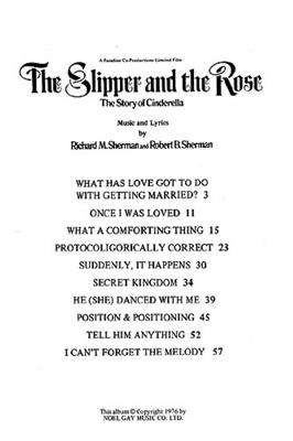 Richard M. Sherman: Selections from The Slipper and the Rose: Klavier, Gesang, Gitarre (Songbooks)