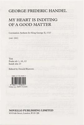 Georg Friedrich Händel: My Heart Is Inditing Of A Good Matter: Gemischter Chor mit Klavier/Orgel