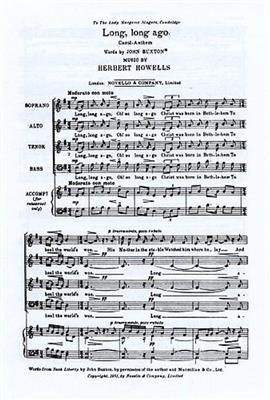 Herbert Howells: Long, Long Ago: Gemischter Chor mit Begleitung