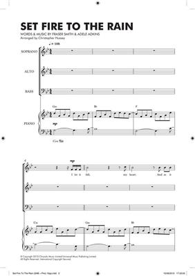 Set Fire To The Rain: (Arr. Christopher Hussey): Gemischter Chor mit Klavier/Orgel